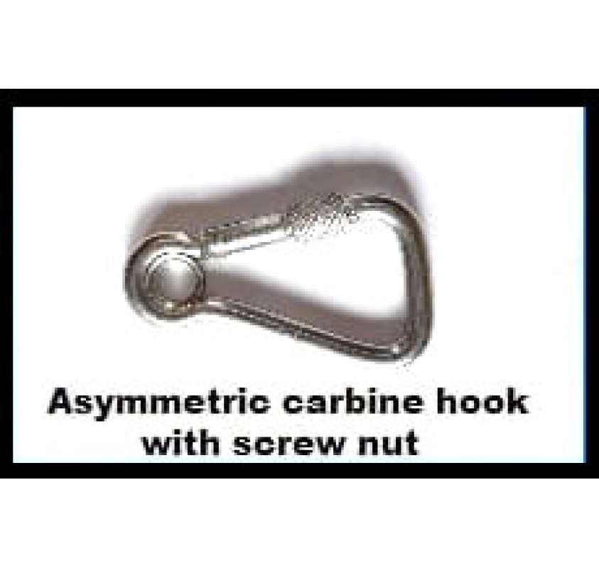 Asymmetric Carbine Hook c/w Screw Nut Snap Hooks Rope Services Direct